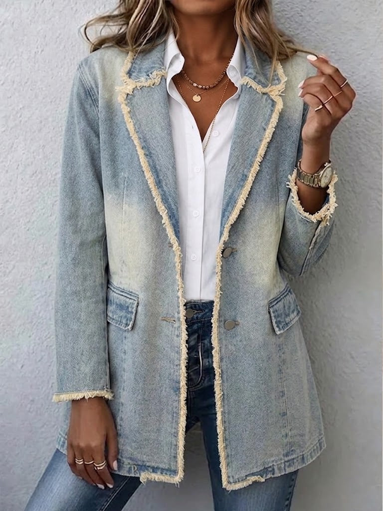 Hannah - Sacou retro oversize cu margini brute — imagine 1