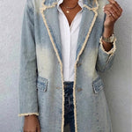 Hannah - Sacou retro oversize cu margini brute — imagine 1