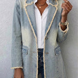 Hannah - Sacou retro oversize cu margini brute — imagine 1