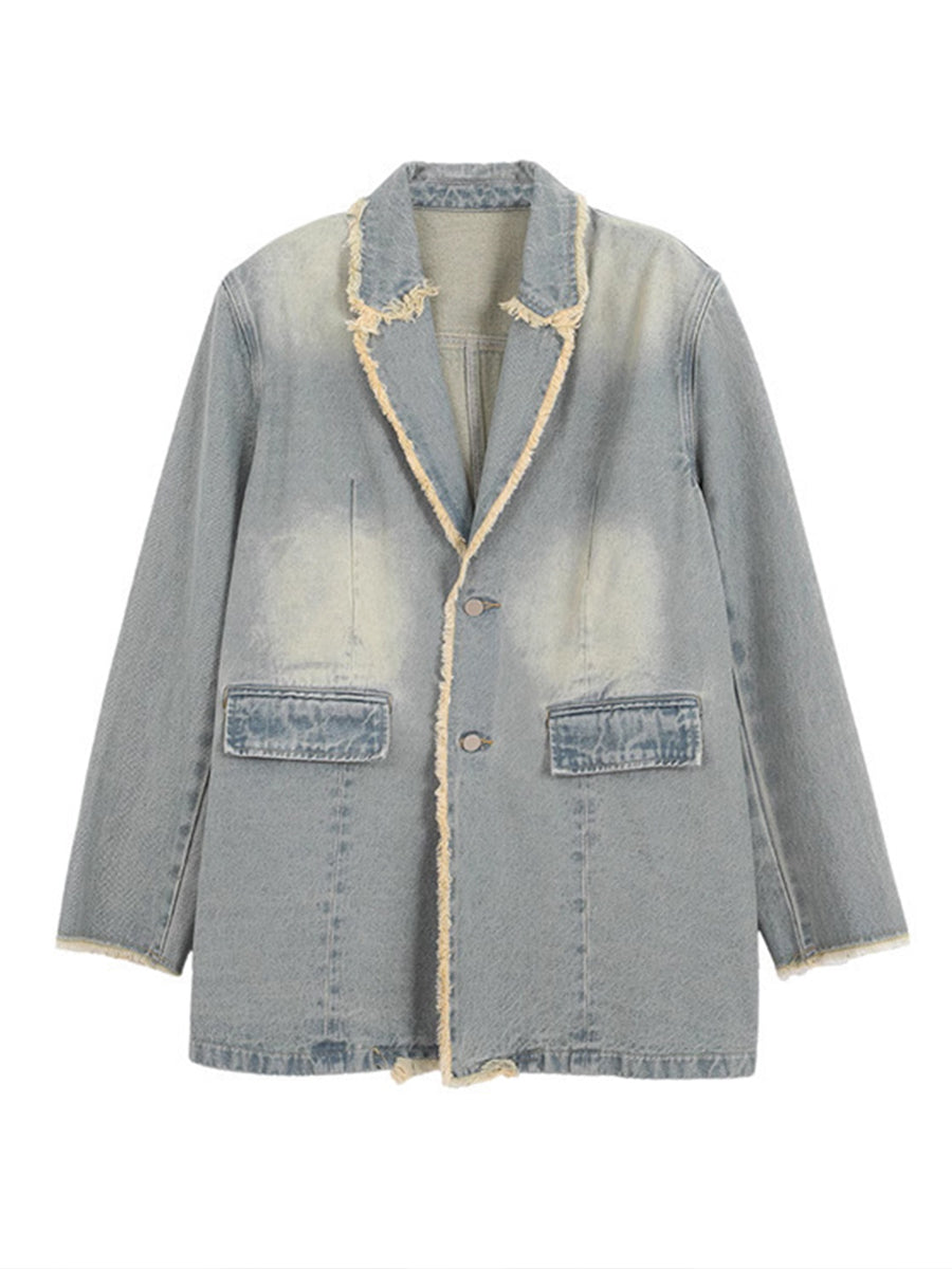 Hannah - Sacou retro oversize cu margini brute — imagine 3