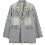 Hannah - Sacou retro oversize cu margini brute — imagine 3