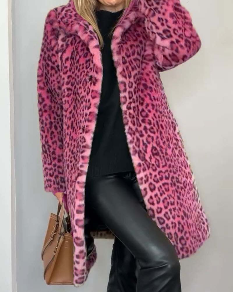 Harmony - palton lung cu imprimeu de leopard — imagine 6