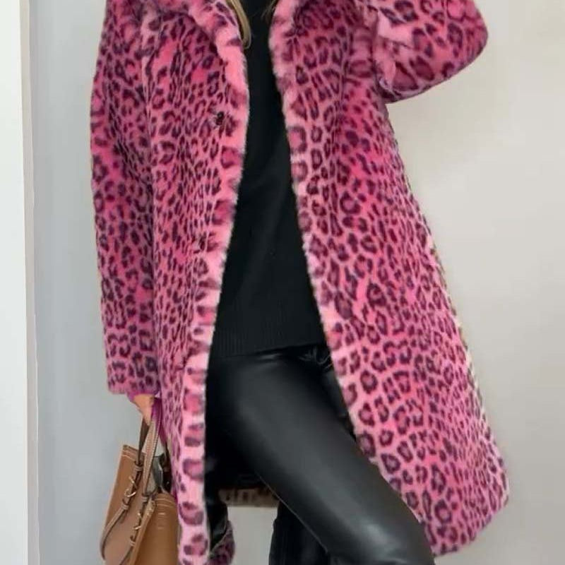Harmony - palton lung cu imprimeu de leopard — imagine 6