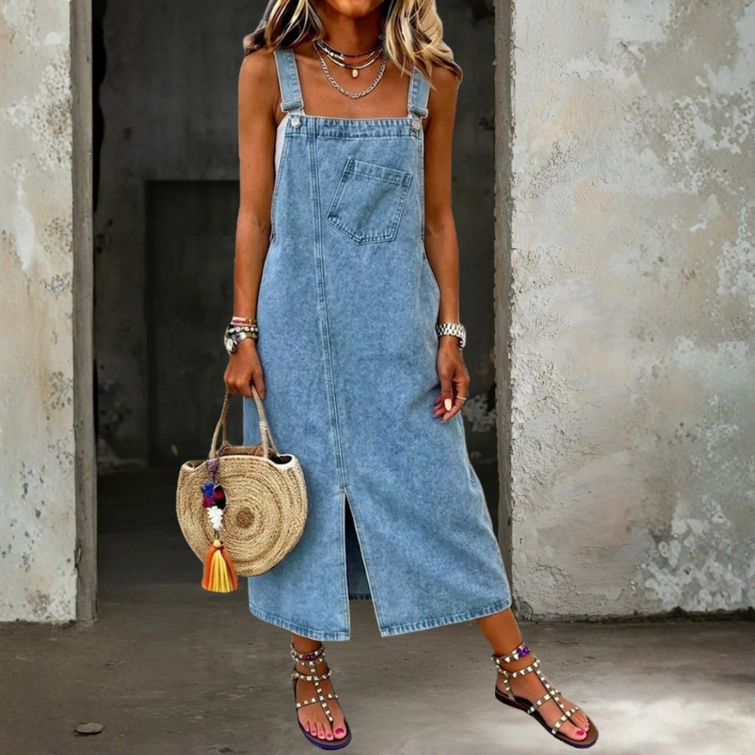 Harper - Rochie casual din denim cu pulover — imagine 1