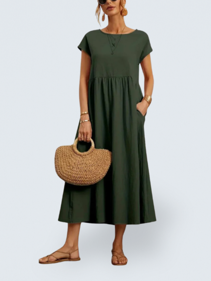 Hazel - rochie midi cu buzunare — imagine 1