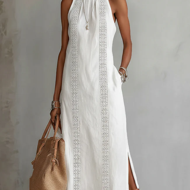 Heidi - rochie midi fără mâneci cu detalii din dantelă — imagine 1