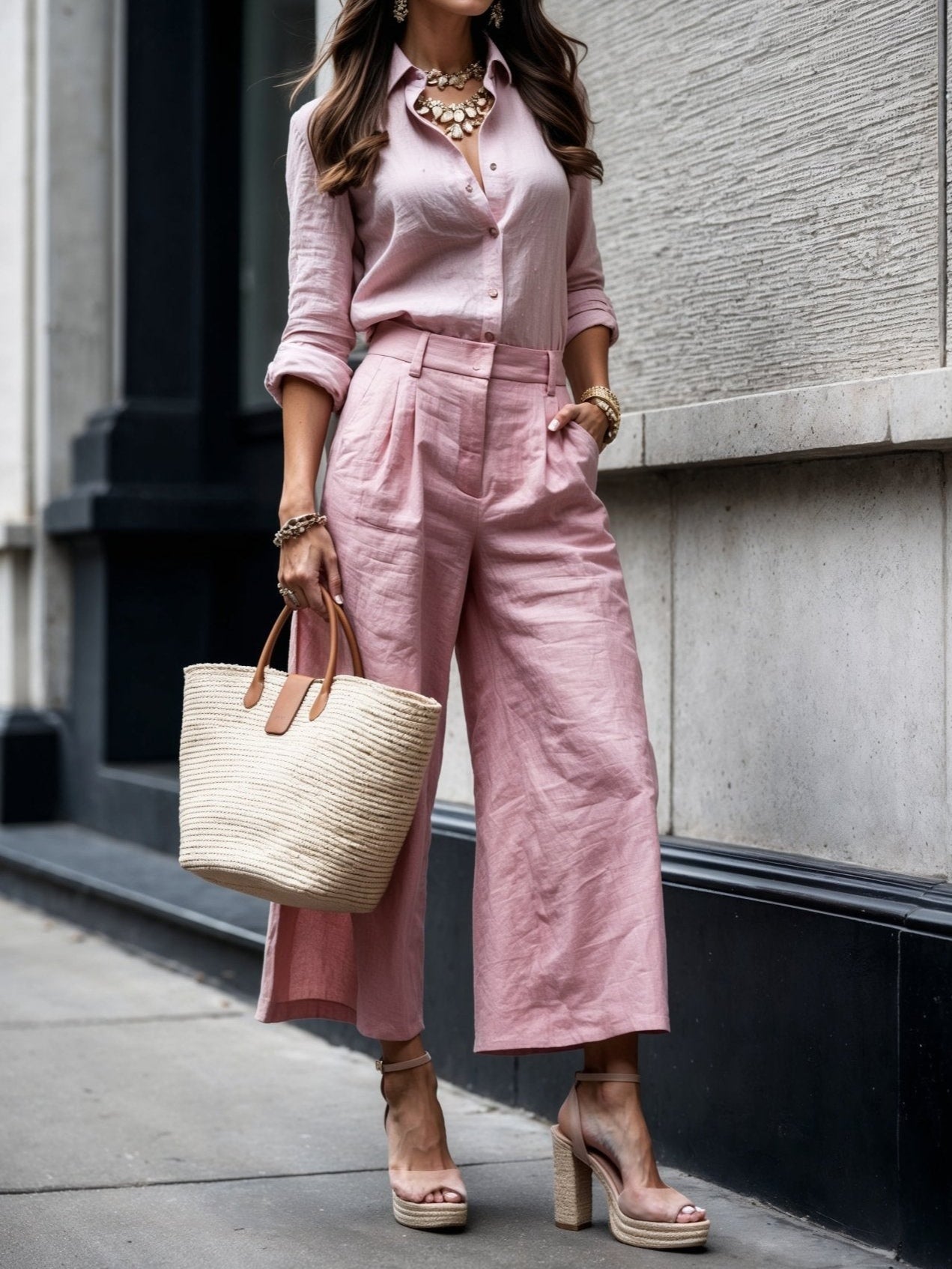 Holly - un set roz, casual și elegant — imagine 2