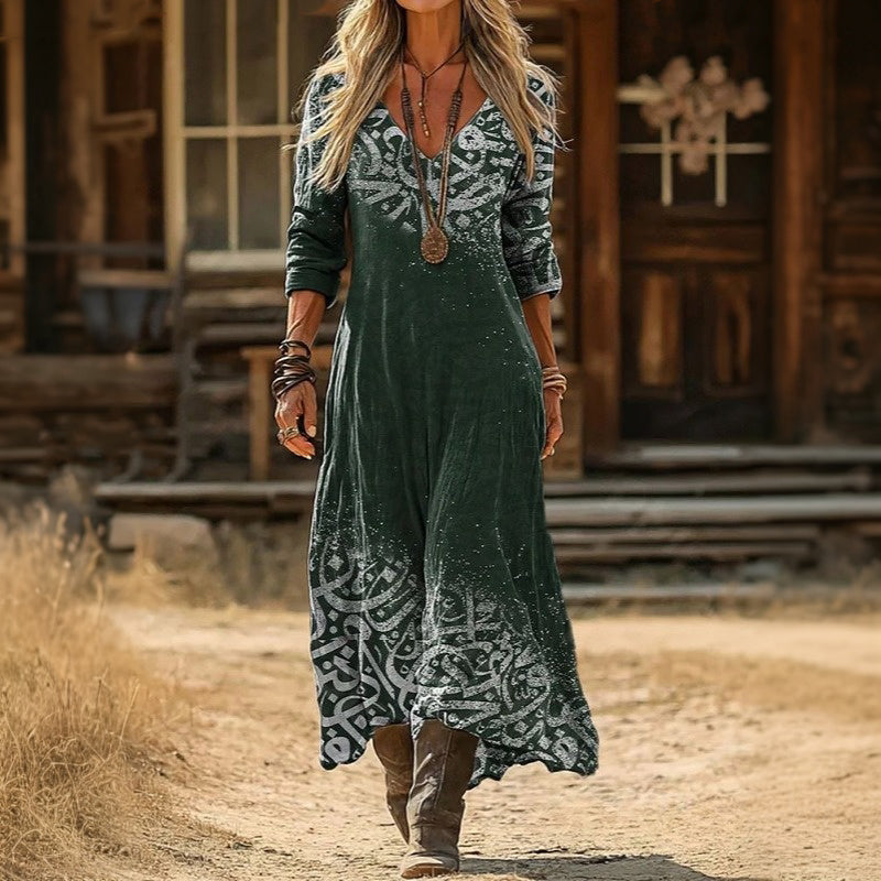 Holly - rochie casual cu mânecă lungă, cu inspirație retro — imagine 1