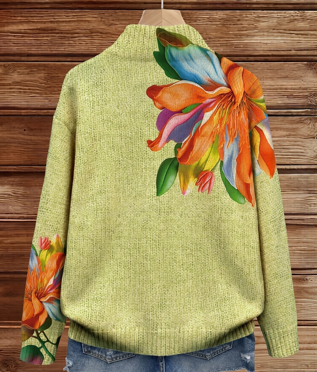 Isabella - cardigan cu imprimeu vibrant de crini tropicali — imagine 2