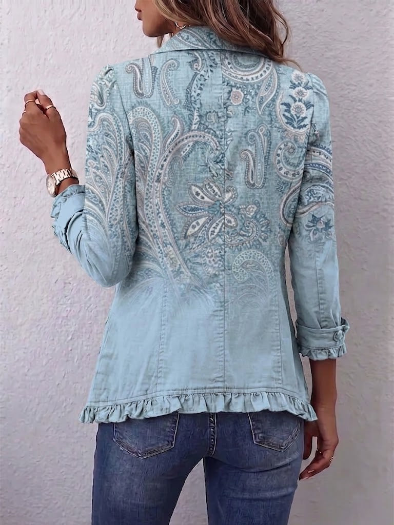 Isabella - Jachetă retro cu volane Paisley — imagine 2