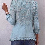 Isabella - Jachetă retro cu volane Paisley — imagine 2