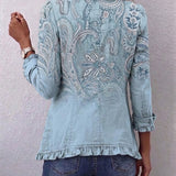 Isabella - Jachetă retro cu volane Paisley — imagine 2