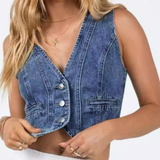 Ivy - Top din denim fără mâneci pentru femei — imagine 2