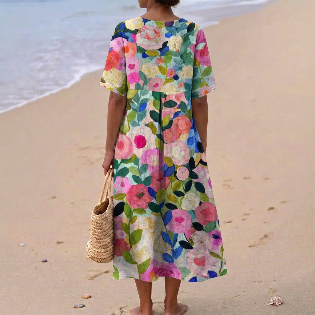Jenna - Rochie florală în acuarelă — imagine 3