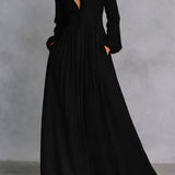 Jenna - Rochie maxi lejeră cu nasturi în față — imagine 1