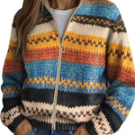 Jenna - Cardigan tricotat cu dungi zigzag multicolore — imagine 2