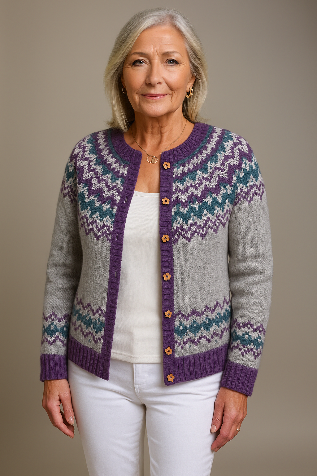 Jennifer - Cardigan islandez retro — imagine 1