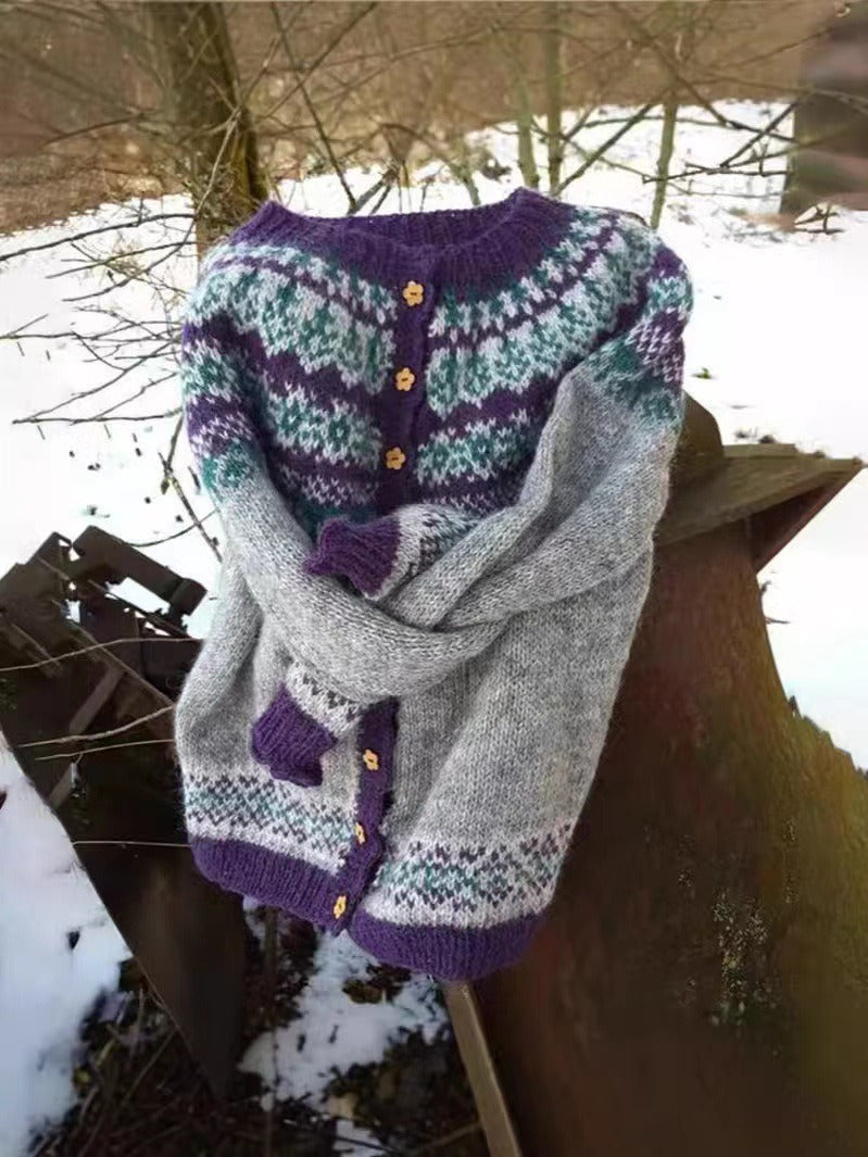 Jennifer - Cardigan islandez retro — imagine 3
