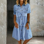 Jillian - rochie casual chic din denim — imagine 1