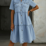 Jillian - rochie casual chic din denim — imagine 2