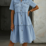 Jillian - rochie casual chic din denim — imagine 2