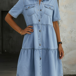 Jillian - rochie casual chic din denim — imagine 4