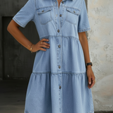 Jillian - rochie casual chic din denim — imagine 4