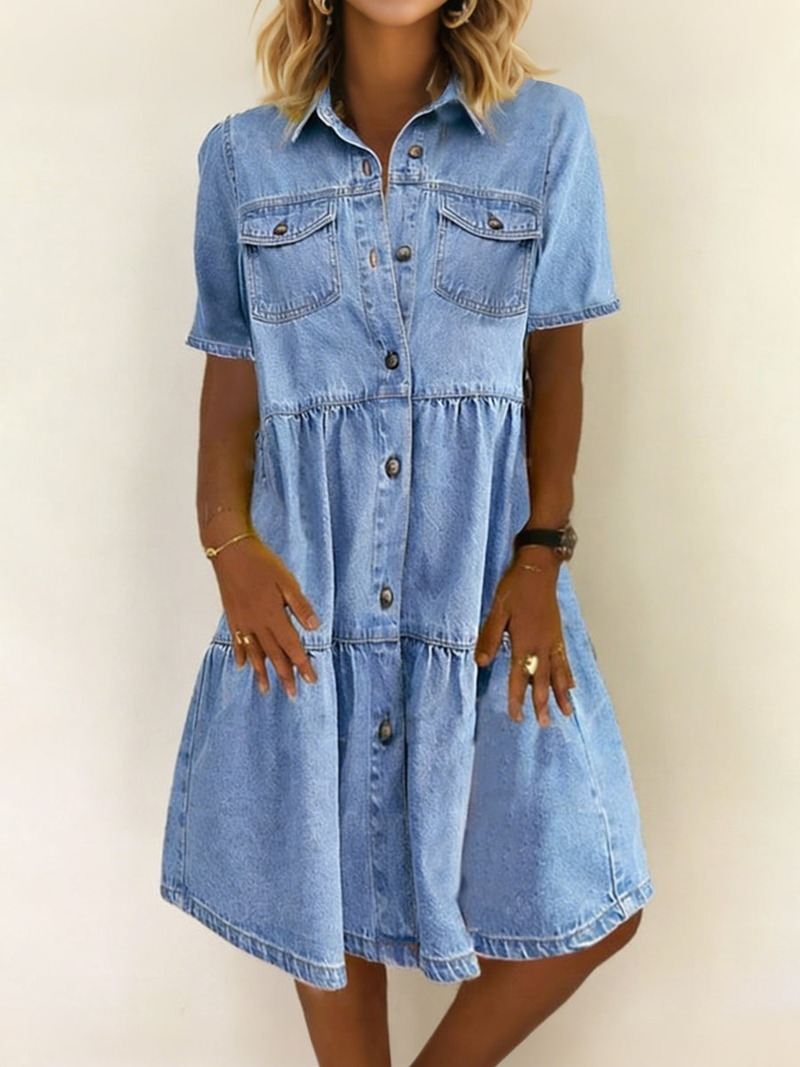 Jillian - rochie casual chic din denim — imagine 5