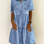 Jillian - rochie casual chic din denim — imagine 5