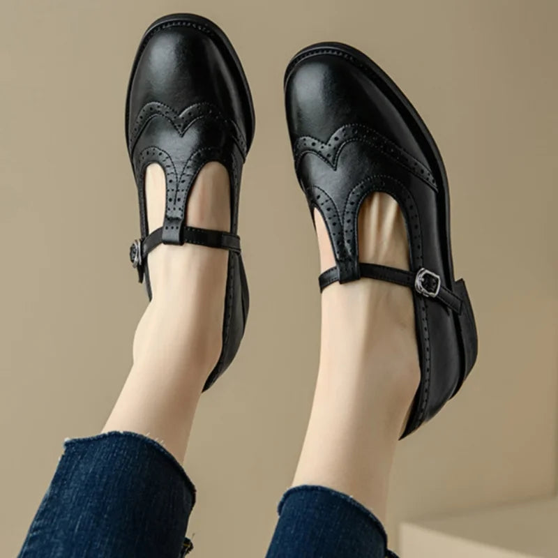Johanna - pantofi eleganți pentru femei cu bareta în T — imagine 1