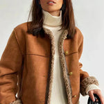 Jordan - Jachetă din shearling cu nasturi — imagine 3