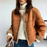 Jordan - Jachetă din shearling cu nasturi — imagine 6