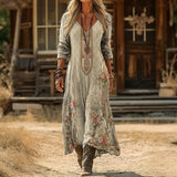 Josephine - rochie casual cu mânecă lungă, inspirată din stil retro — imagine 1