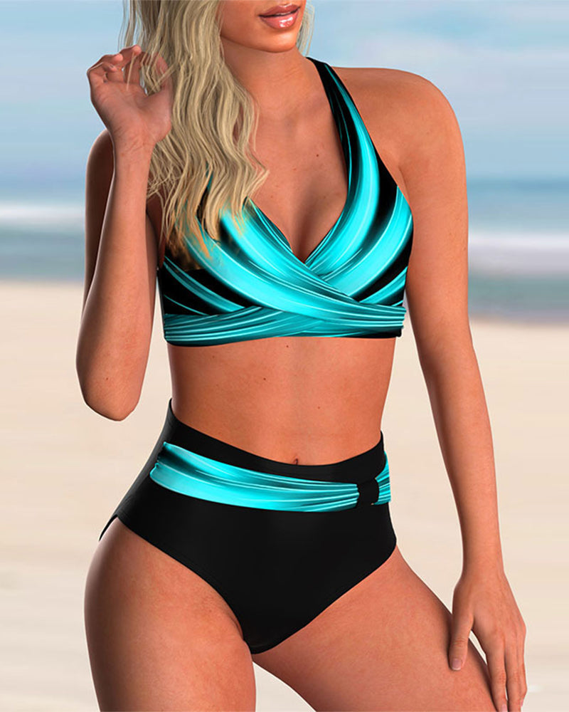 Josie - set bikini cu decolteu încrucișat și model — imagine 2