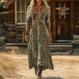 Josie - rochie casual cu mânecă lungă, inspirată din retro — imagine 1