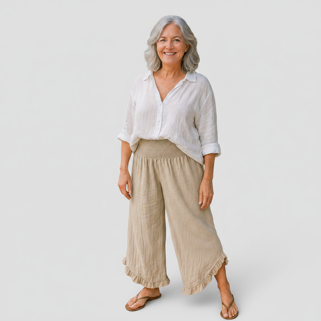 Josie - Pantaloni de in din bumbac — imagine 1