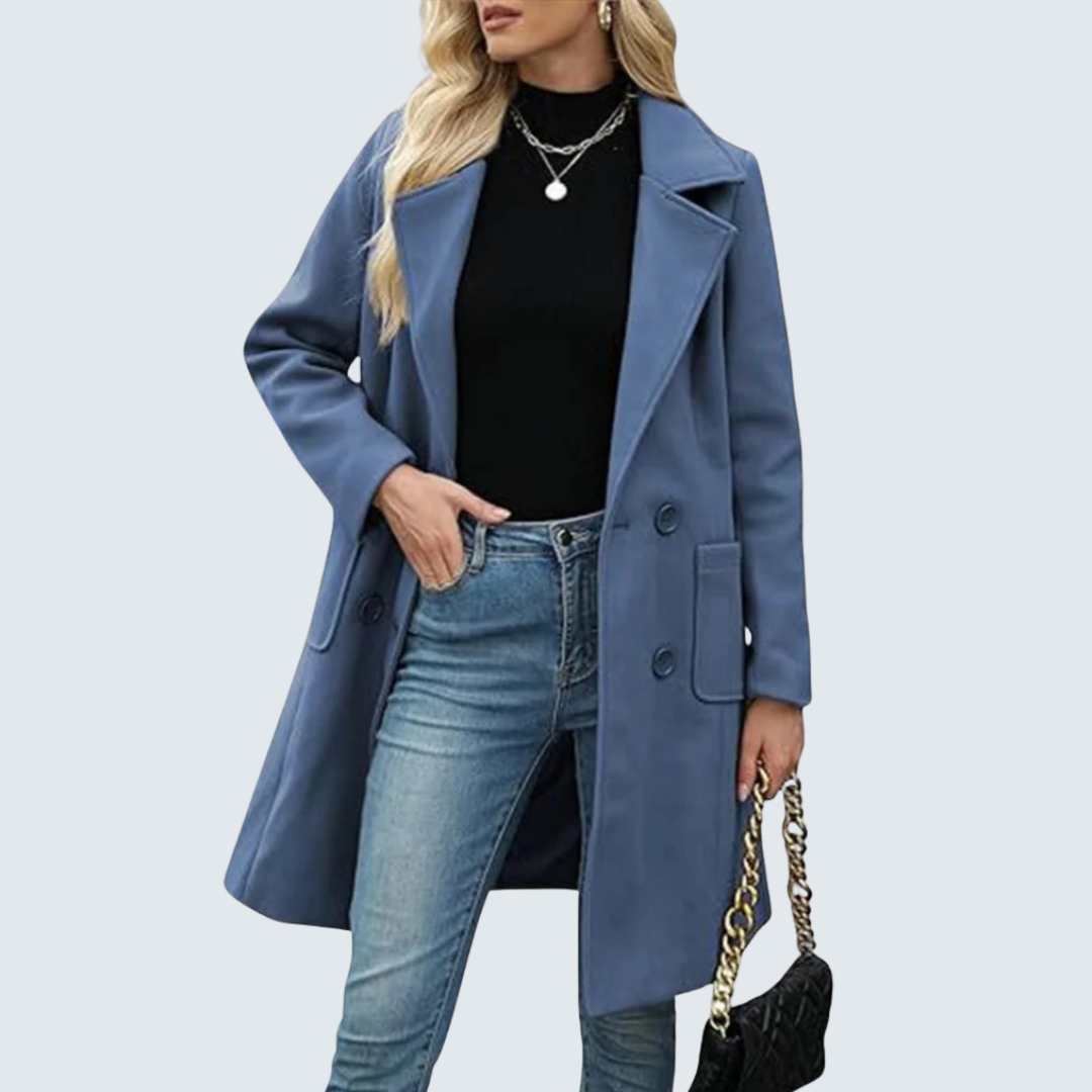 Julia - jachetă casual de lungime medie cu nasturi în față — imagine 1