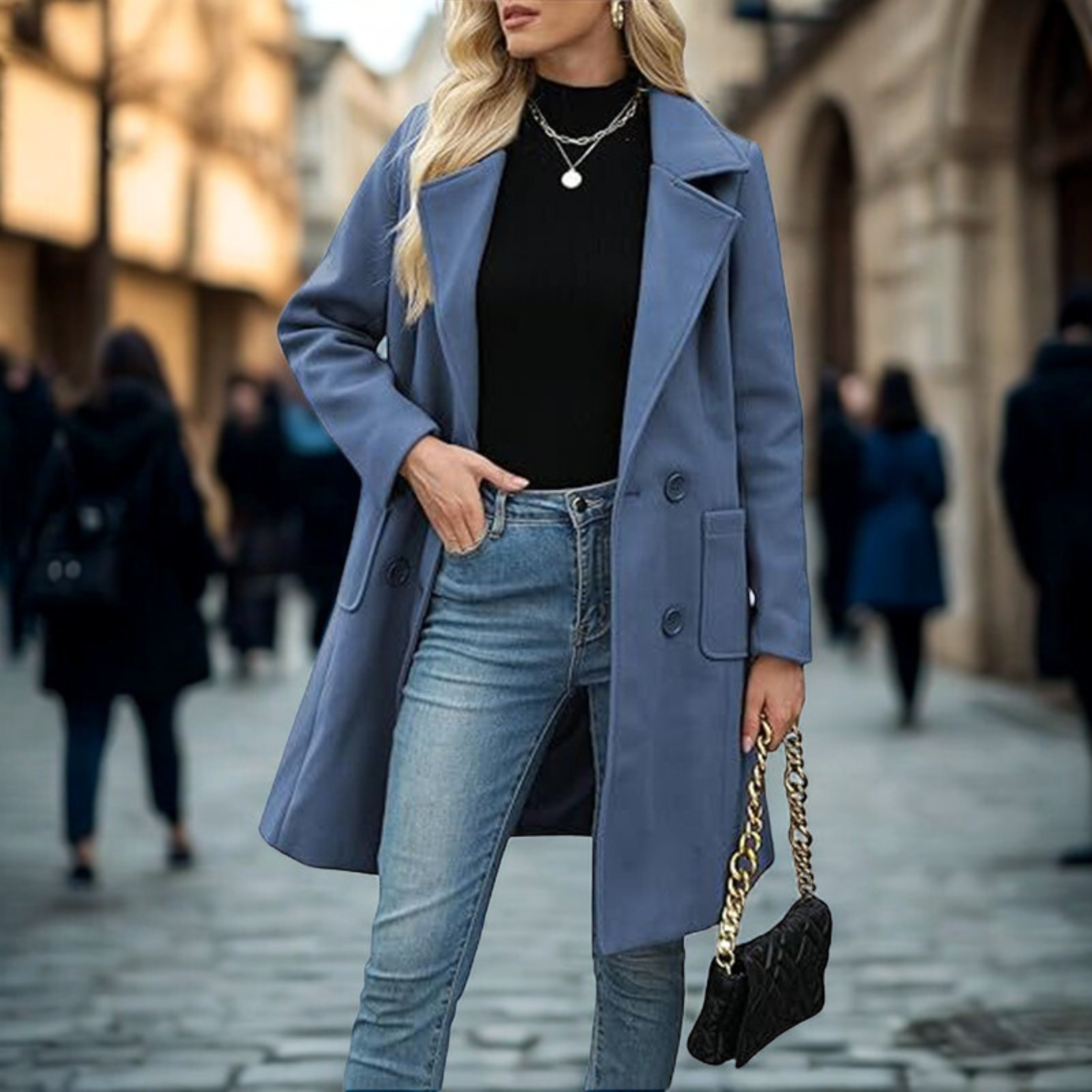Julia - jachetă casual de lungime medie cu nasturi în față — imagine 2