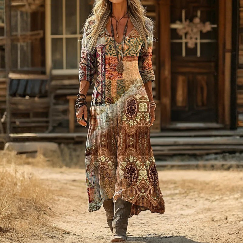 Juliette - rochie casual cu mânecă lungă, inspirată din stil retro — imagine 1