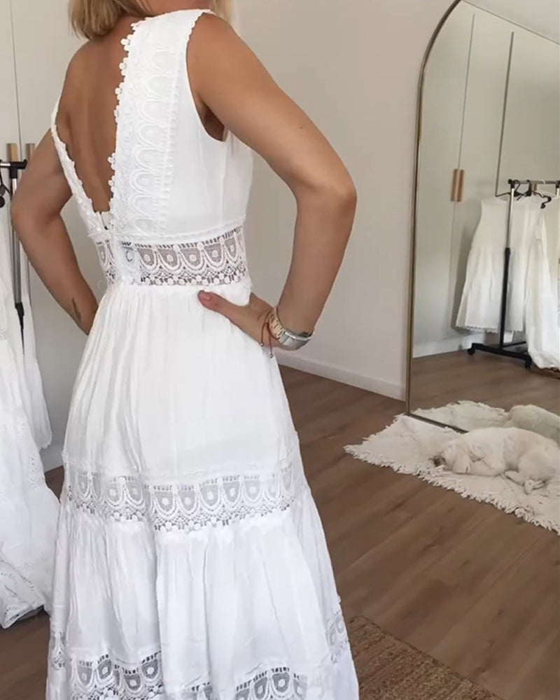 Ienupăr - rochie din dantelă cu decolteu în V — imagine 3