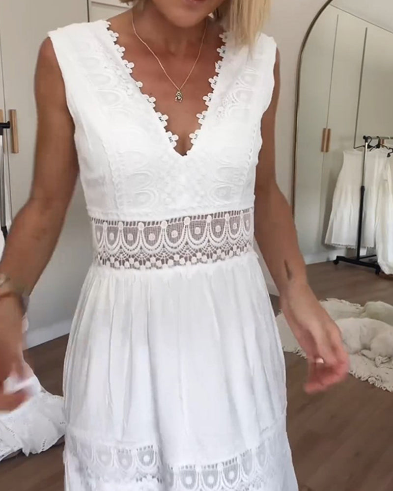 Ienupăr - rochie din dantelă cu decolteu în V — imagine 4