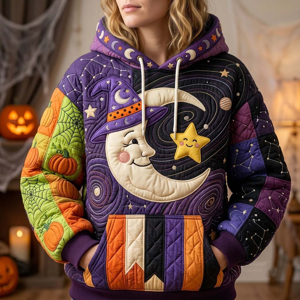 Hanorac - Model de quilt de Halloween la miezul nopții — imagine 1