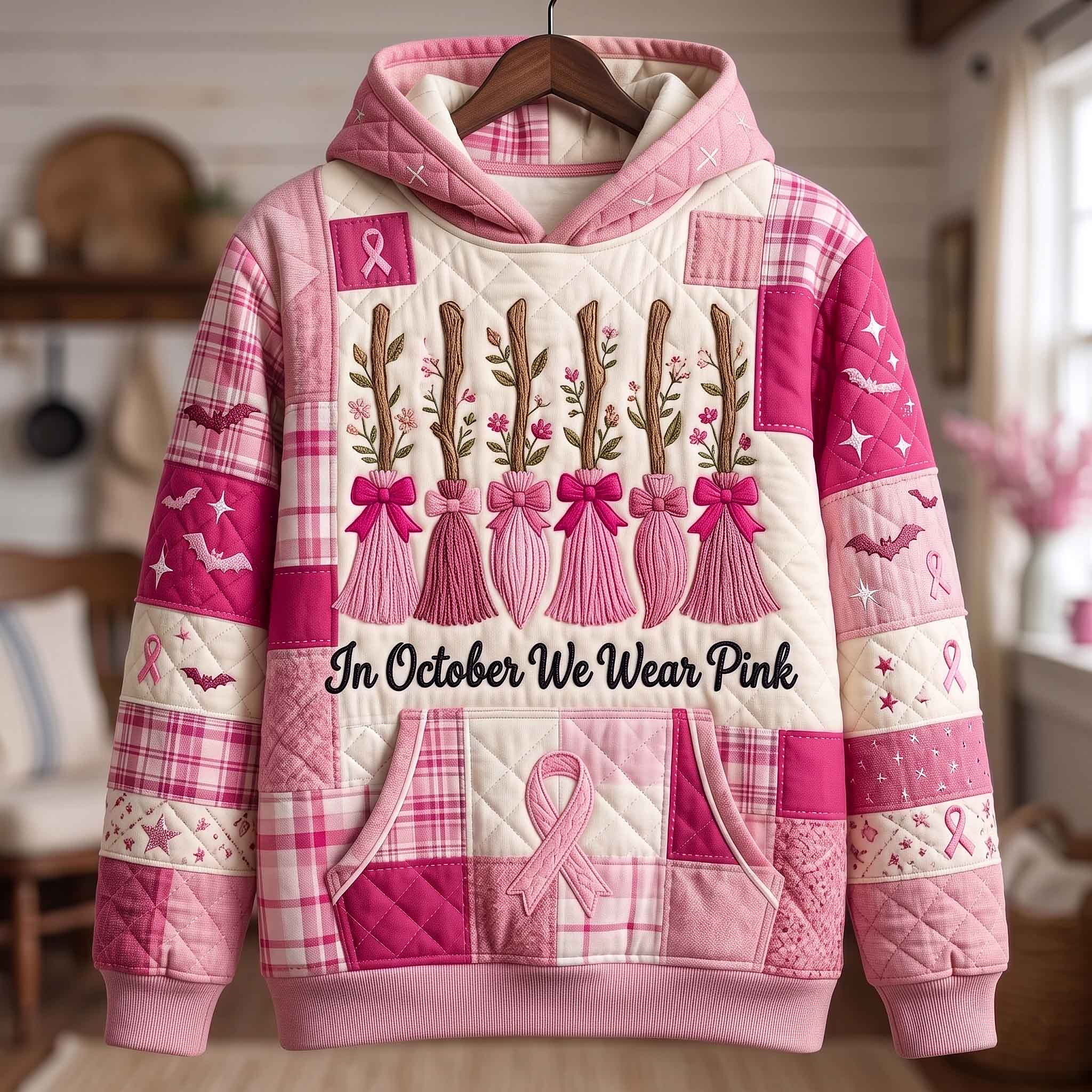 Hanorac cu glugă - Motive Pink October — imagine 1