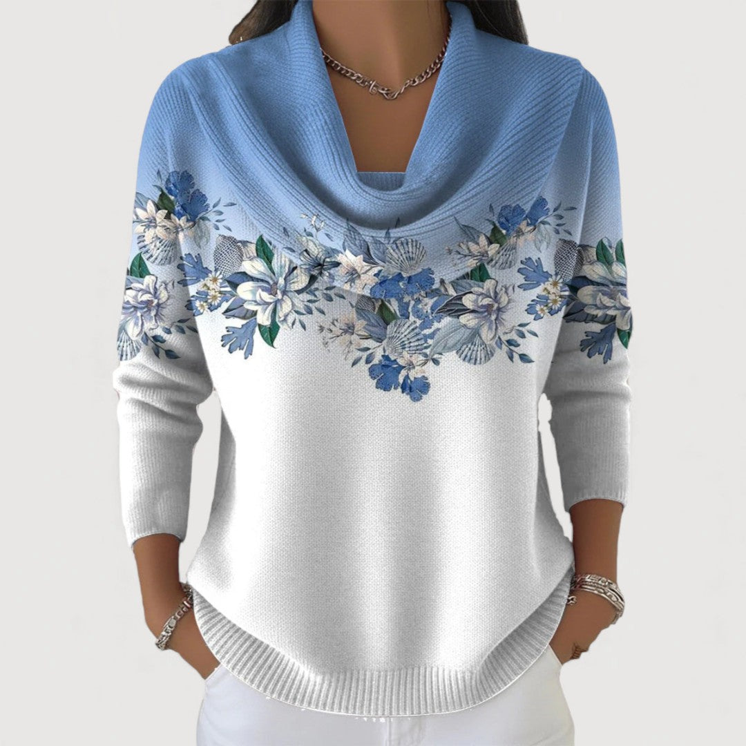 Kathleen - Pulover cu guler înalt cu imprimeu floral — imagine 1