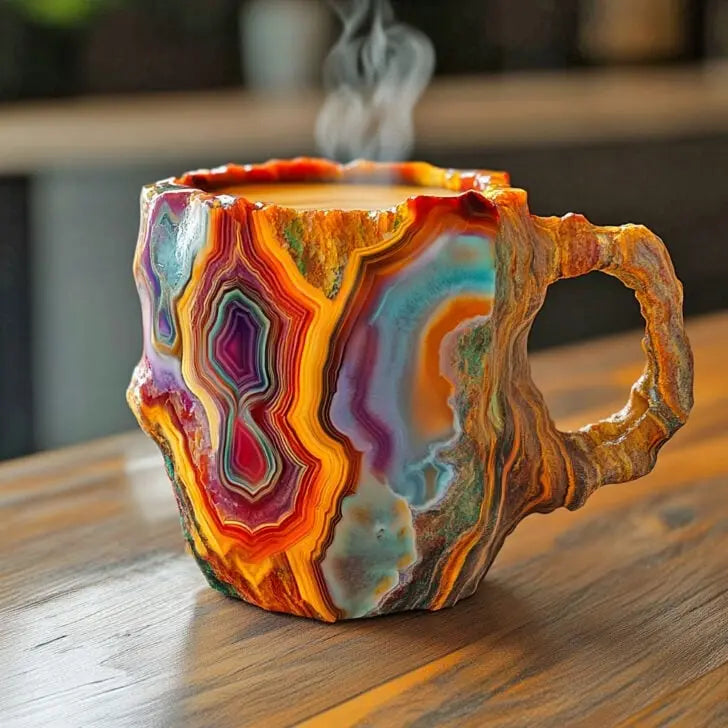 Cana de cafea cu cristale minerale încorporate — imagine 3