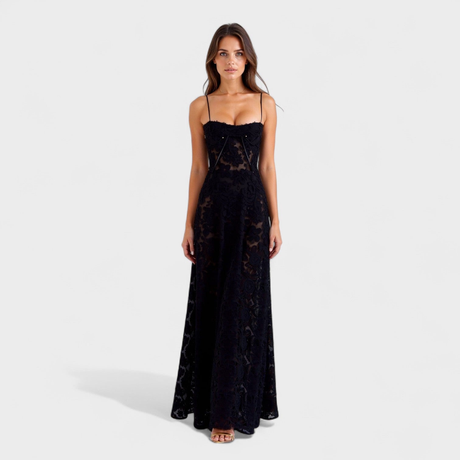 Kaylee - Rochie maxi din dantelă florală — imagine 3