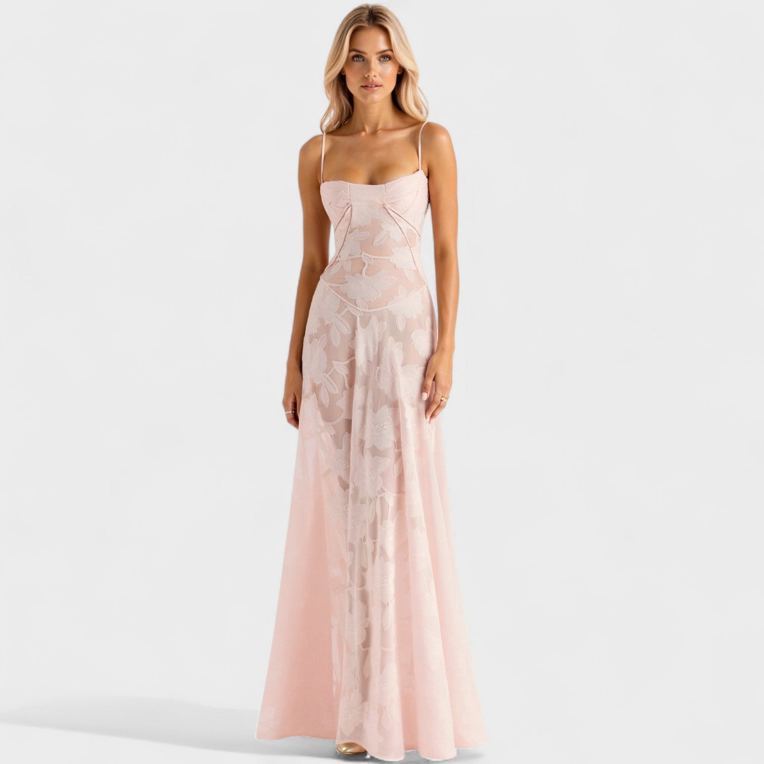 Kaylee - Rochie maxi din dantelă florală — imagine 5