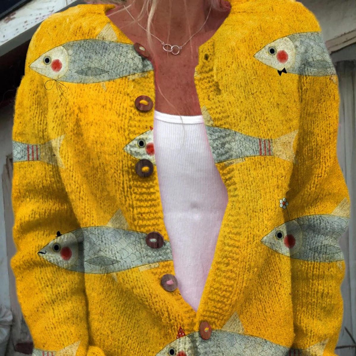 Kelsey - Cardigan retro tricotat — imagine 1