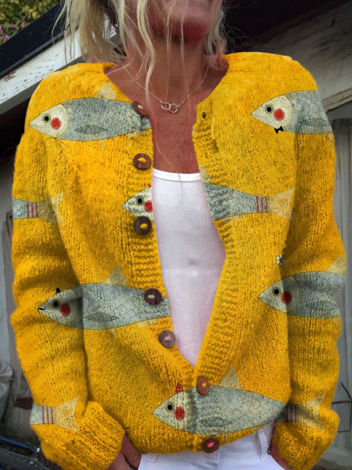 Kelsey - Cardigan retro tricotat — imagine 1