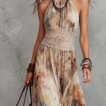 Lainey - rochie maxi elegantă cu bordură din dantelă — imagine 3
